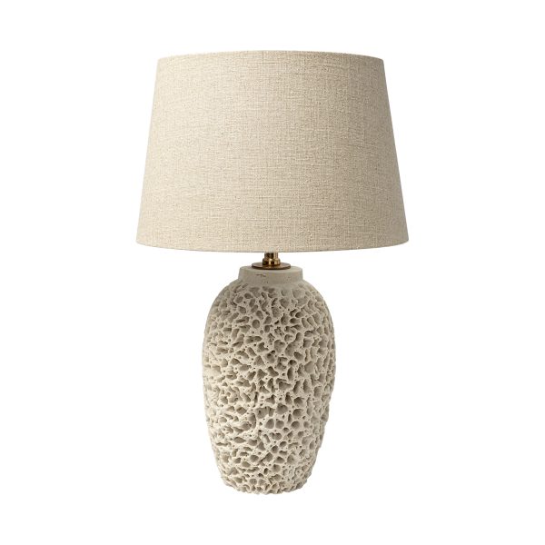Mariam 26H Beige Coral Inspired Base Table Lamp