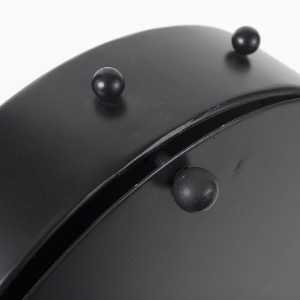 Marian 11.0L x 3.1W x 11.0H Black Studded Round Table Clock 11