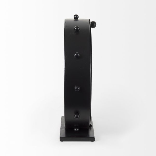 Marian 11.0L x 3.1W x 11.0H Black Studded Round Table Clock 6