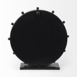 Marian 11.0L x 3.1W x 11.0H Black Studded Round Table Clock