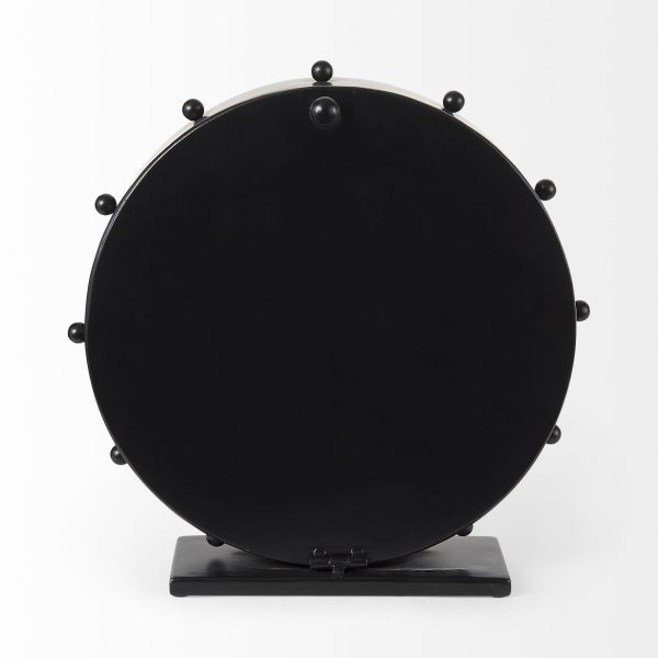 Marian 11.0L x 3.1W x 11.0H Black Studded Round Table Clock 7
