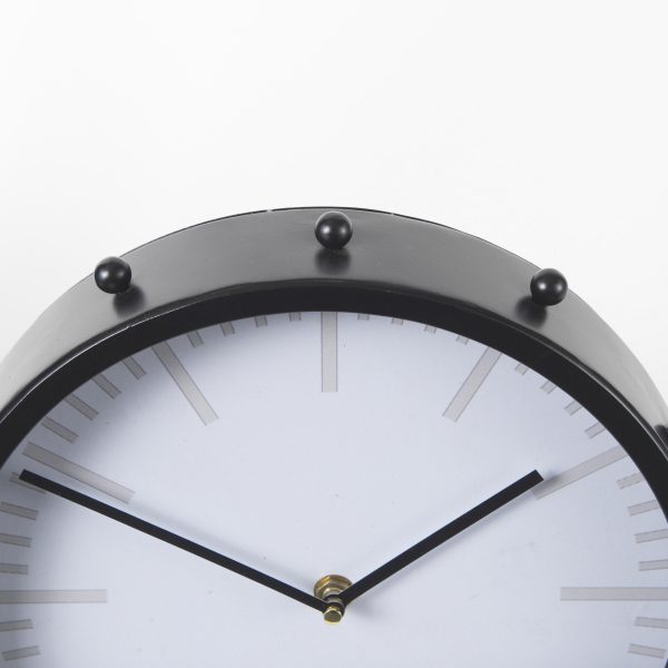 Marian 11.0L x 3.1W x 11.0H Black Studded Round Table Clock 8