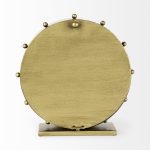 Marian 11.0L x 3.1W x 11.0H Gold Metal W/Studs Round Table Clock