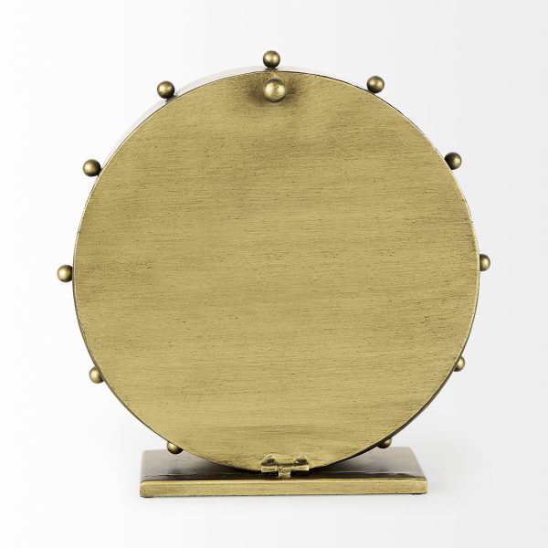 Marian 11.0L x 3.1W x 11.0H Gold Metal WStuds Round Table Clock 5