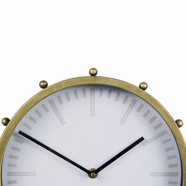 Marian 11.0L x 3.1W x 11.0H Gold Metal WStuds Round Table Clock 6