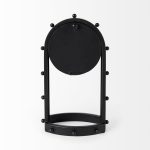 Marian 7.5L x 5.7W x 13.0H Black Studded Table Clock