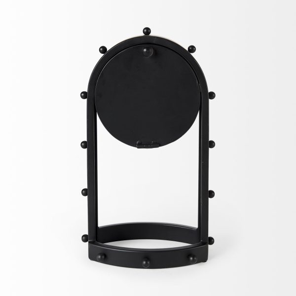 Marian 7.5L x 5.7W x 13.0H Black Studded Table Clock 5