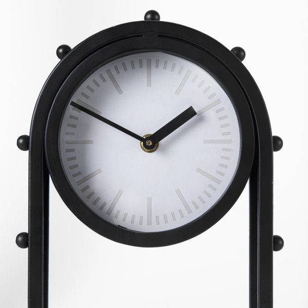 Marian 7.5L x 5.7W x 13.0H Black Studded Table Clock 6