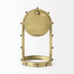 Marian 7.5L x 5.7W x 13.0H Gold Studded Table Clock