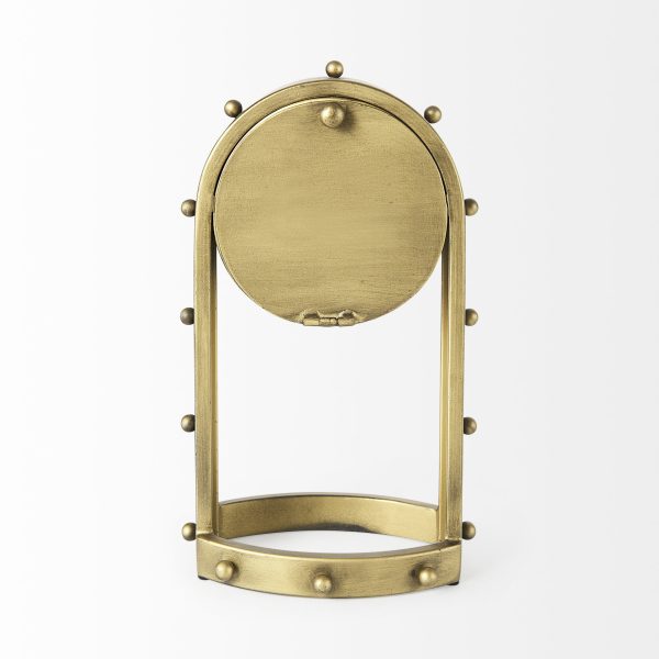 Marian 7.5L x 5.7W x 13.0H Gold Studded Table Clock 5