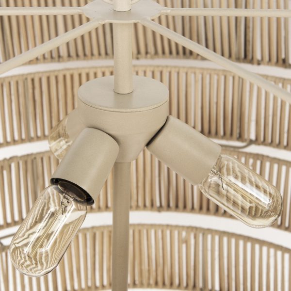Marimba 40 L x 40 W x 24 H Natural Cane 6 Tier Chandelier 7