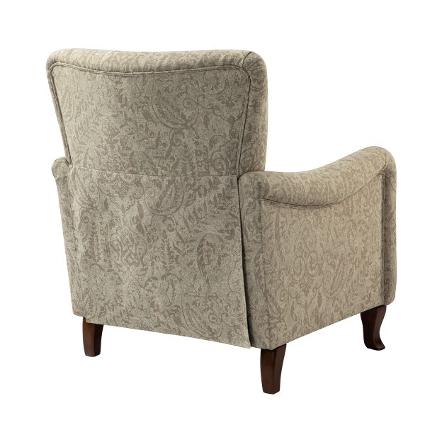 Marion Beige Floral Farmhouse Wingback Armchair 2