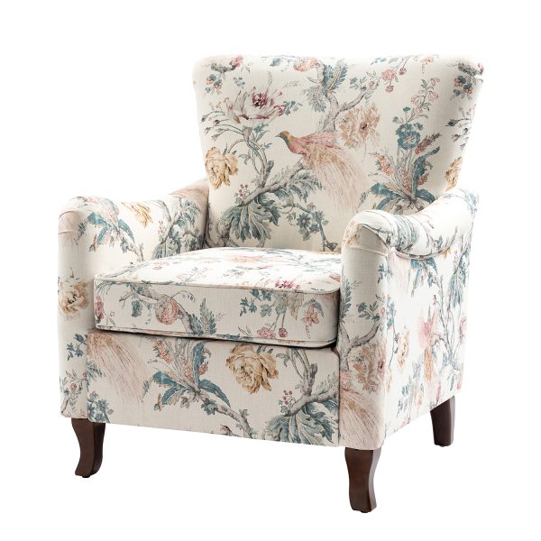 Marion Bird Farmhouse Wingback Accent Armchair 1