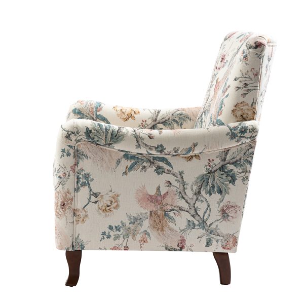 Marion Bird Farmhouse Wingback Accent Armchair 2