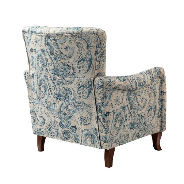 Marion Blue Floral Farmhouse Wingback Armchair 2
