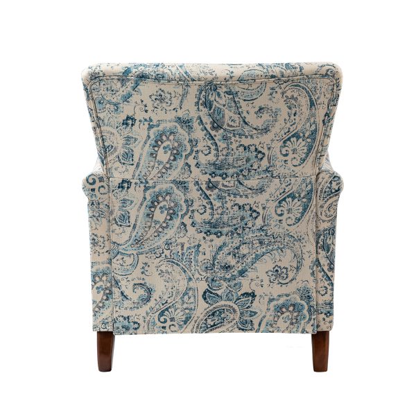 Marion Blue Floral Farmhouse Wingback Armchair 3