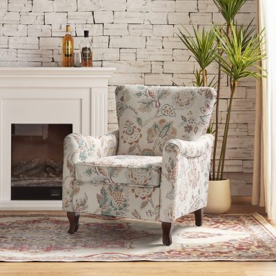 Marion Jeacobean Farmhouse Wingback Accent Armchair