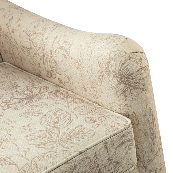 Marion Linen Floral Farmhouse Wingback Accent Armchair 4