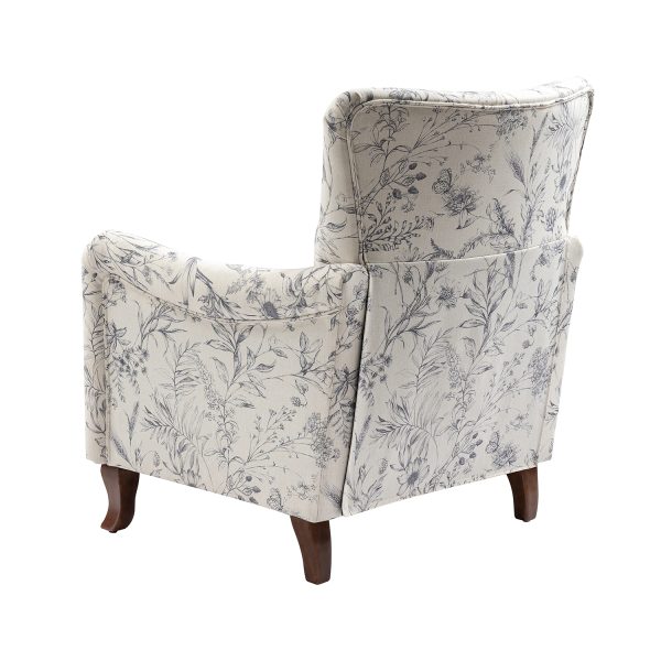 Marion Wildflower Floral Wingback Farmhouse Accent Armchair 3
