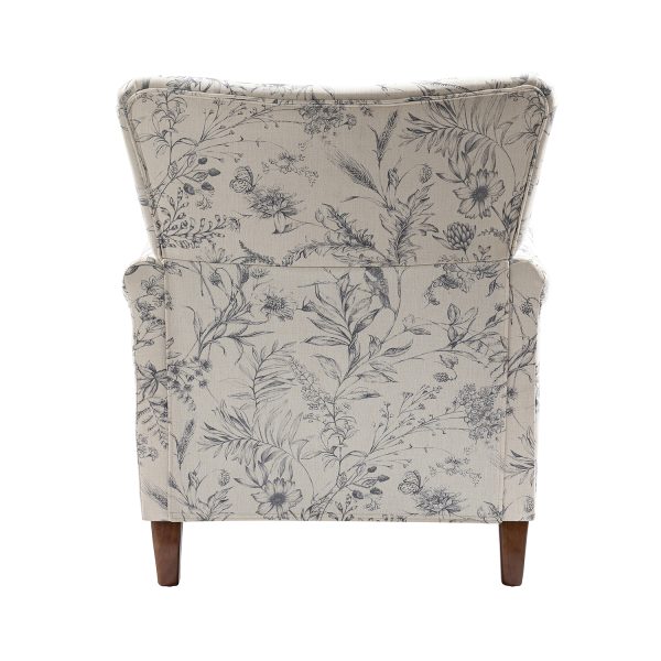 Marion Wildflower Floral Wingback Farmhouse Accent Armchair 4