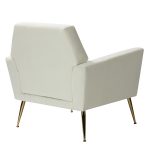 Maris Ivory Velvet Tufted Accent Chair with Golden Legs 8 Maris Ivory Velvet Tufted Accent Chair with Golden Legs