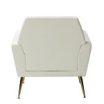 Maris Ivory Velvet Tufted Accent Chair with Golden Legs 9 Maris Ivory Velvet Tufted Accent Chair with Golden Legs