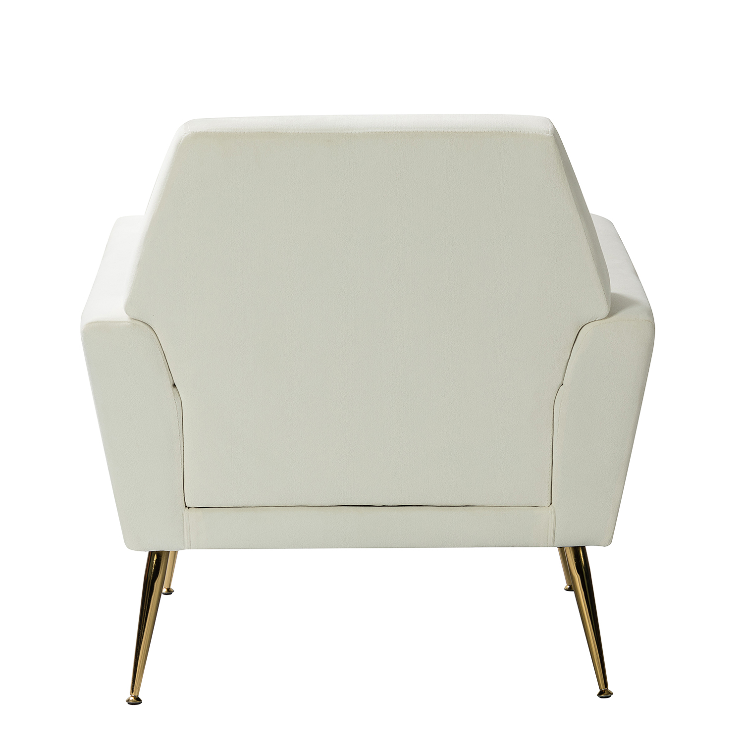 Maris Ivory Velvet Tufted Accent Chair with Golden Legs 4 Maris Ivory Velvet Tufted Accent Chair with Golden Legs - Image 4