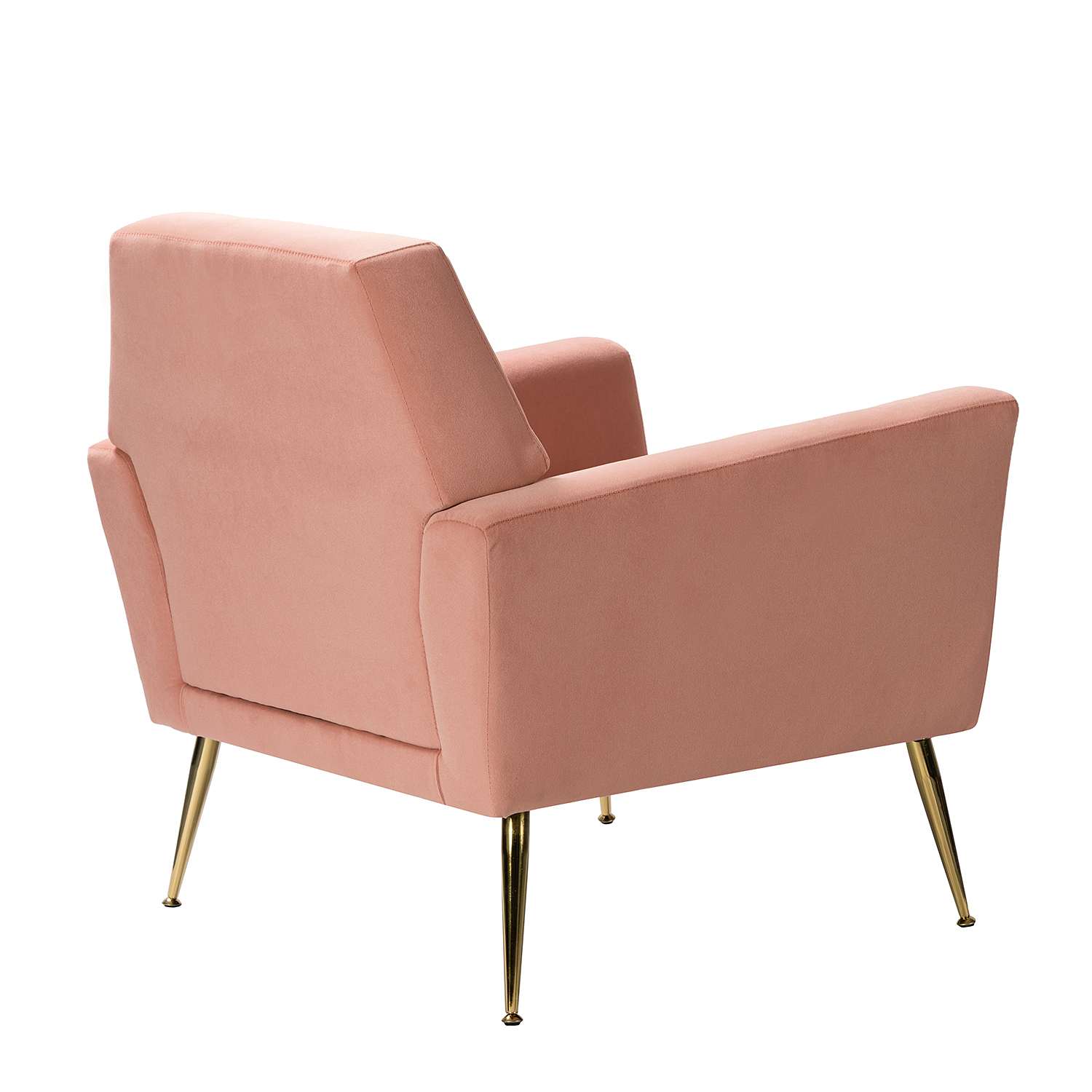 Maris Pink Velvet Tufted Accent Armchair with Golden Metal Legs 4 Maris Pink Velvet Tufted Accent Armchair with Golden Metal Legs - Image 4