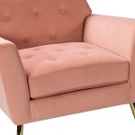 Maris Pink Velvet Tufted Accent Armchair with Golden Metal Legs 10 Maris Pink Velvet Tufted Accent Armchair with Golden Metal Legs