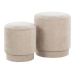Marla Beige Fabric Contemporary Ottoman Set 14 Marla Beige Fabric Contemporary Ottoman Set