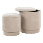 Marla Beige Fabric Contemporary Ottoman Set 15 Marla Beige Fabric Contemporary Ottoman Set