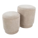 Marla Beige Fabric Contemporary Ottoman Set 16 Marla Beige Fabric Contemporary Ottoman Set