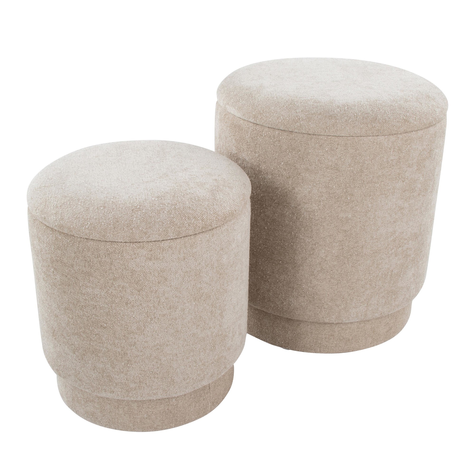 Marla Beige Fabric Contemporary Ottoman Set 6 Marla Beige Fabric Contemporary Ottoman Set - Image 6