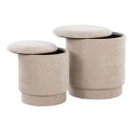 Marla Beige Fabric Contemporary Ottoman Set 17 Marla Beige Fabric Contemporary Ottoman Set