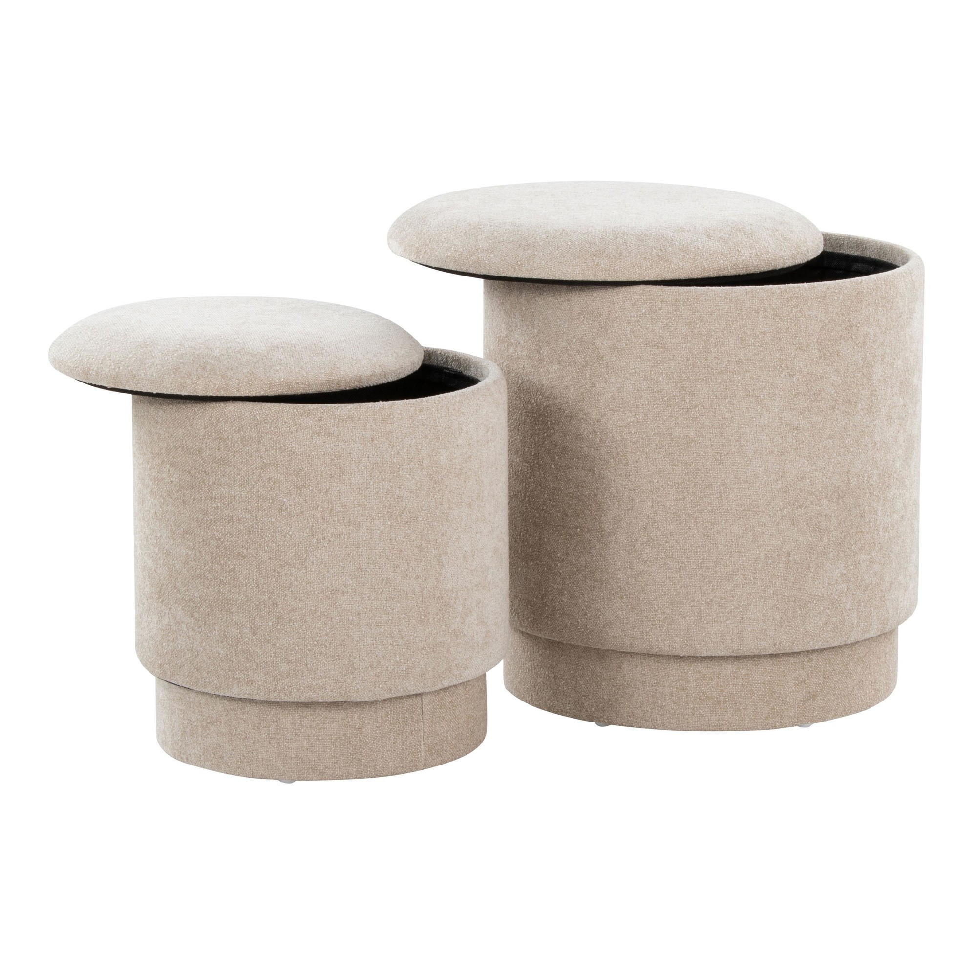 Marla Beige Fabric Contemporary Ottoman Set 7 Marla Beige Fabric Contemporary Ottoman Set - Image 7