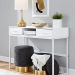 Marla Black Fabric Nesting Ottoman Set Gold Metal Base