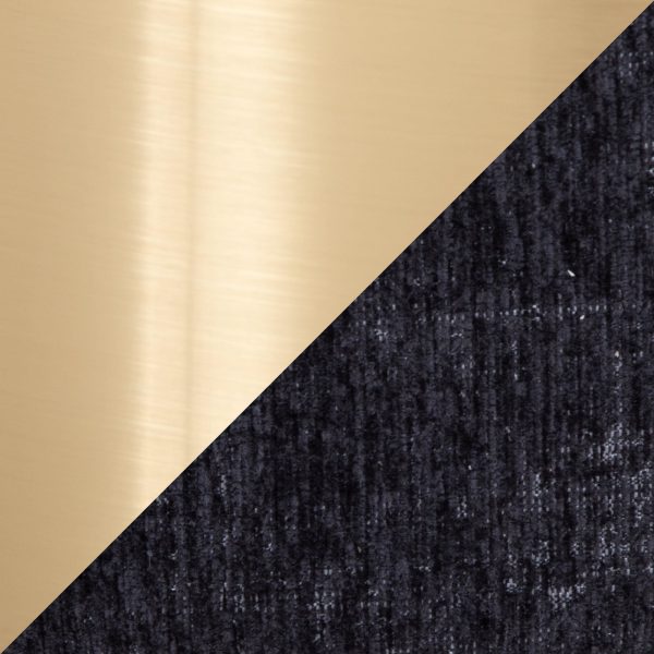 Marla Black Fabric Nesting Ottoman Set Gold Metal Base 9