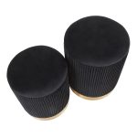 Marla Black Velvet Gold Contemporary Nesting Ottomans