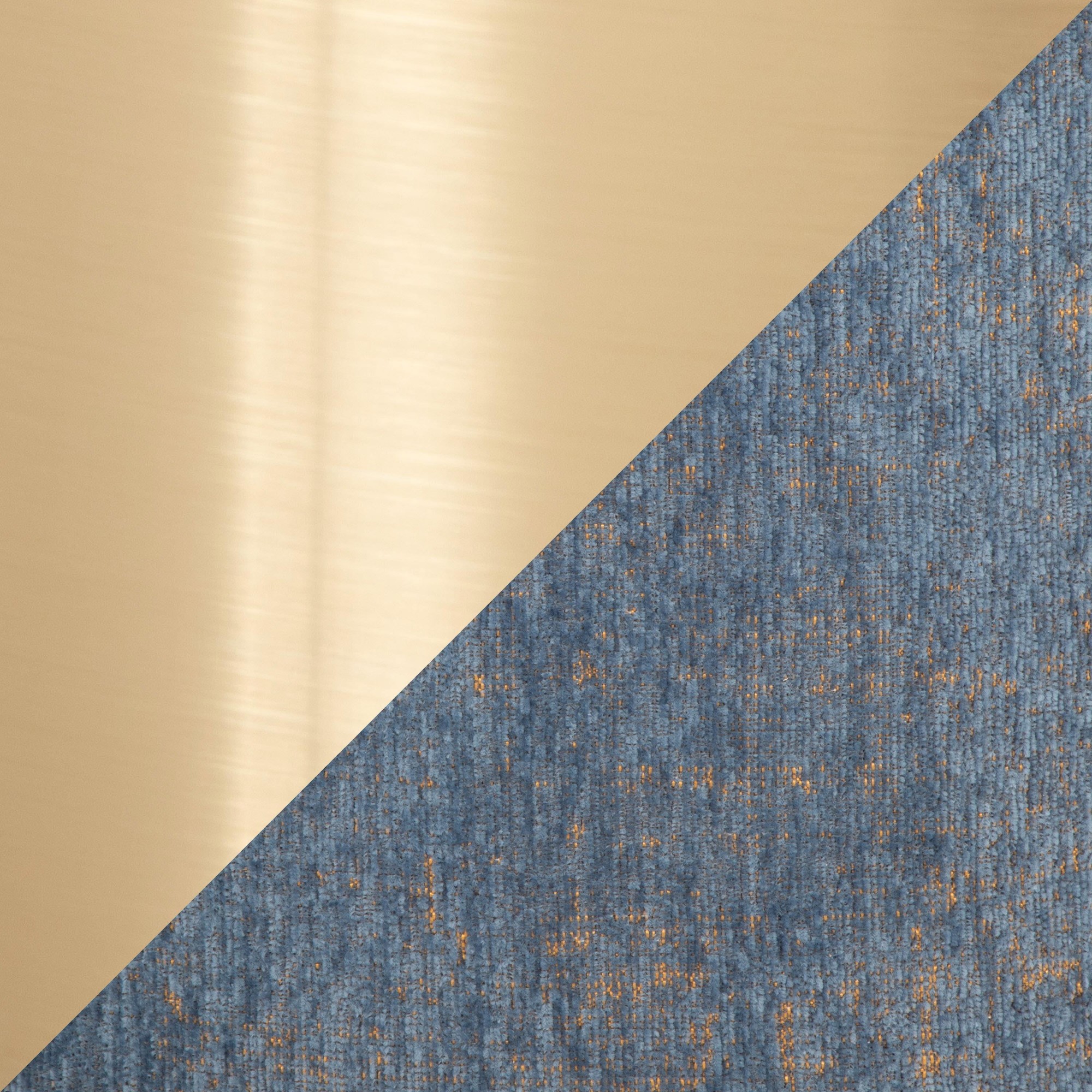 Marla Blue Fabric Gold Metal Nesting Ottomans Contemporary 10 Marla Blue Fabric Gold Metal Nesting Ottomans Contemporary - Image 10