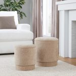 Marla Brown Fabric Contemporary Storage Ottoman Set