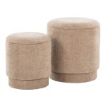 Marla Brown Fabric Contemporary Storage Ottoman Set