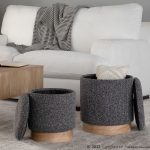 Marla Contemporary Black Fabric Nesting Ottoman Set Natural Wood 12 Marla Contemporary Black Fabric Nesting Ottoman Set Natural Wood