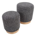 Marla Contemporary Black Fabric Nesting Ottoman Set Natural Wood 17 Marla Contemporary Black Fabric Nesting Ottoman Set Natural Wood