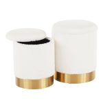 Marla Contemporary Cream Plush Fabric Nesting Ottomans Gold Base 17 Marla Contemporary Cream Plush Fabric Nesting Ottomans Gold Base