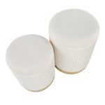 Marla Contemporary Cream Velvet Gold Nesting Ottomans 28 Marla Contemporary Cream Velvet Gold Nesting Ottomans