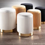 Marla Contemporary Cream Velvet Gold Nesting Ottomans 18 Marla Contemporary Cream Velvet Gold Nesting Ottomans