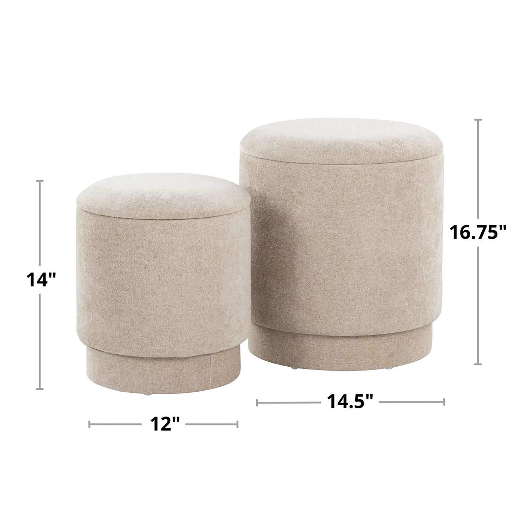 Marla Green Fabric Contemporary Storage Ottoman Set 11 Marla Green Fabric Contemporary Storage Ottoman Set - Image 11