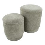 Marla Green Fabric Contemporary Storage Ottoman Set
