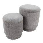 Marla Grey Fabric Contemporary Storage Ottoman Set