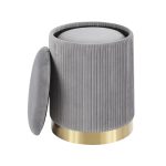 Marla Grey Velvet Gold Contemporary Nesting Ottoman Set